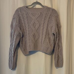 Altar'd State Cable Knit Cropped Sweater